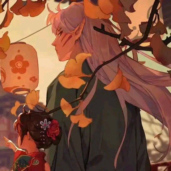 Lanterns and Autumn Leaves — Matching Avatars · Left