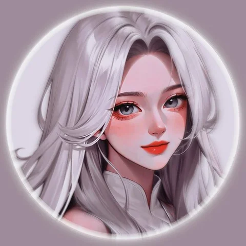 Soft silver-haired portrait in a glowing frame