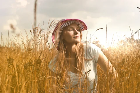 woman sun