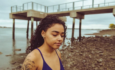 woman beach