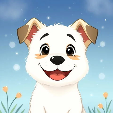 Adorable Anime Dog: Joyful Surprise