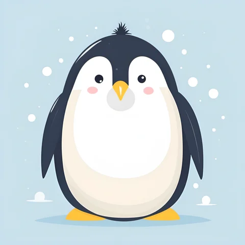 Whimsical Penguin Digital Illustration - Free Download - AI Scribbles