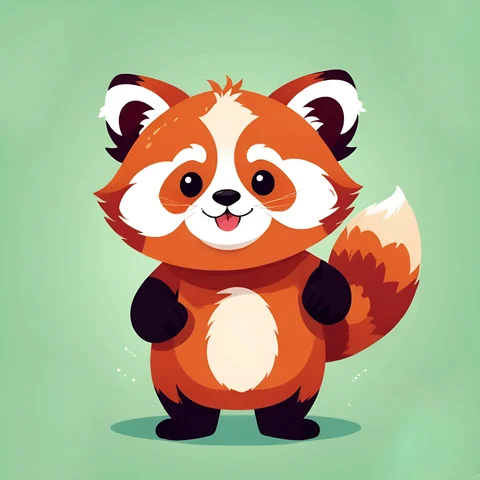Adorable Cartoon Red Panda - Free Download - AI Scribbles