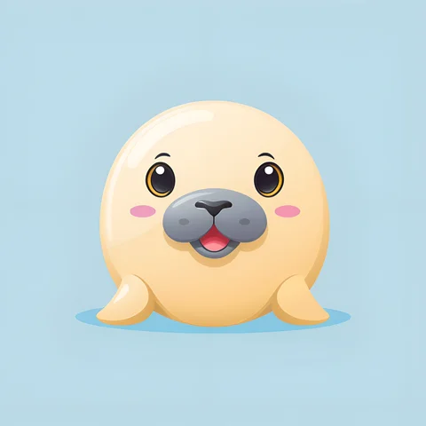 Cute Cartoon Seal Digital Art - Free Download - AI Scribbles