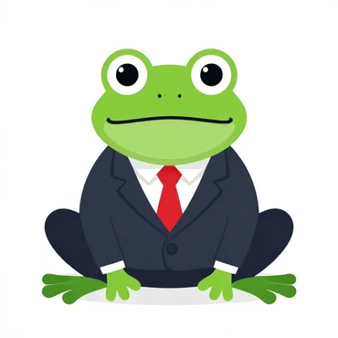 business frog in suit