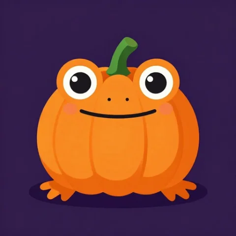 orange pumpkin frog