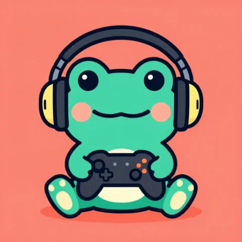 teal gamer frog