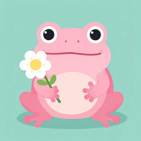 pink blossom frog