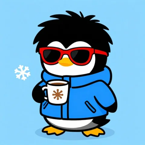 chill penguin with coat