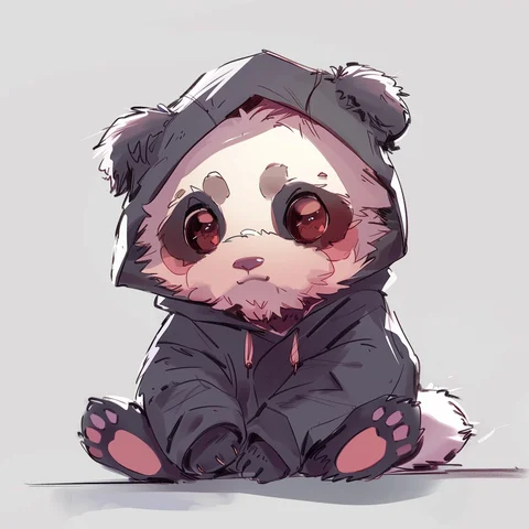 Hooded illustrated panda