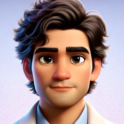 3D character man, brown hair