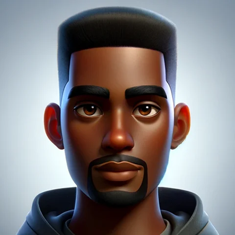 3D character Black man