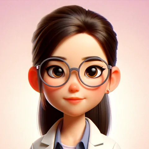 3D character woman with glasses