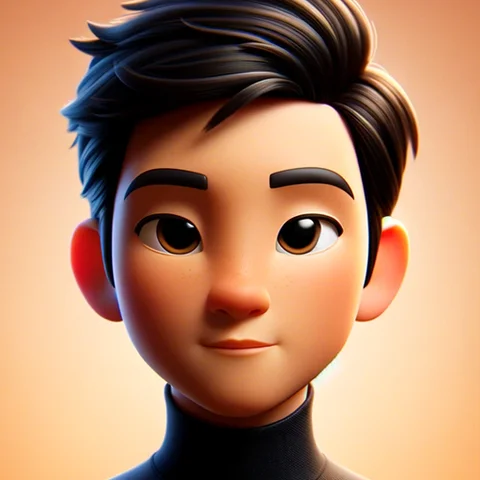3D character East Asian man