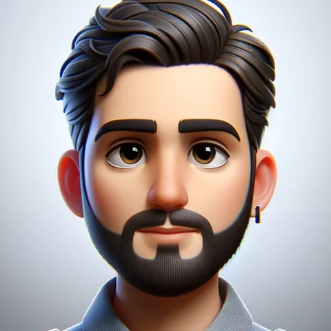 3D character man, dark hair