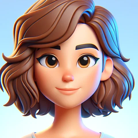 3D character woman, blonde bob