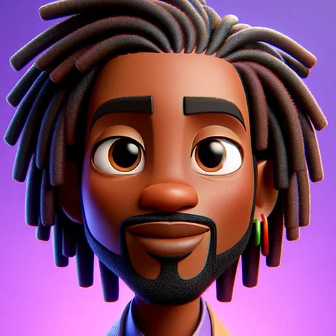 3D character Black man, beard