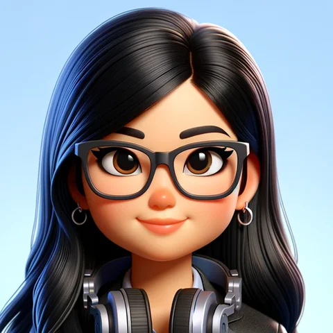 3D character woman with glasses