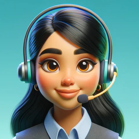 3D character Asian woman, headset
