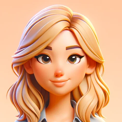 3D character blonde woman