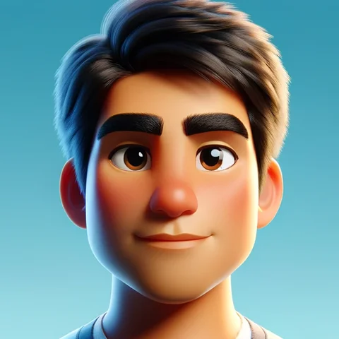 3D character man, dark hair, slight beard