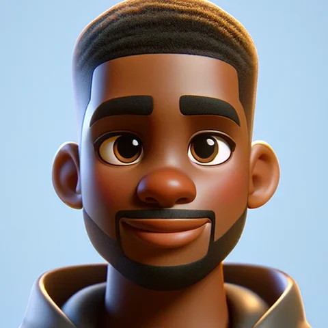 3D character Black man, beanie