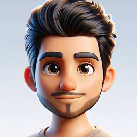 3D character man, dark hair