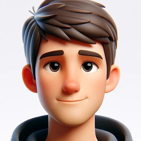 3D character man, dark hair, beard