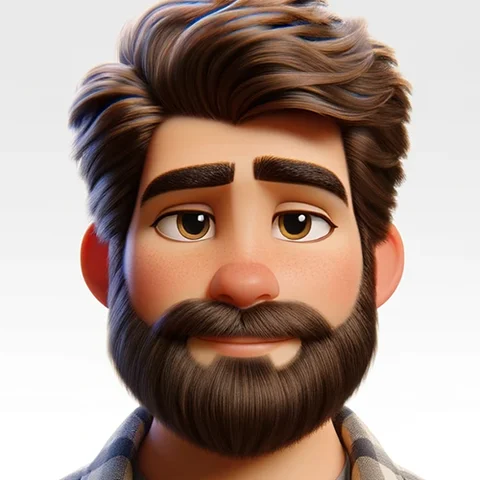 3D character man, beard