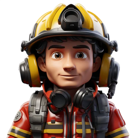3D character firefighter-01