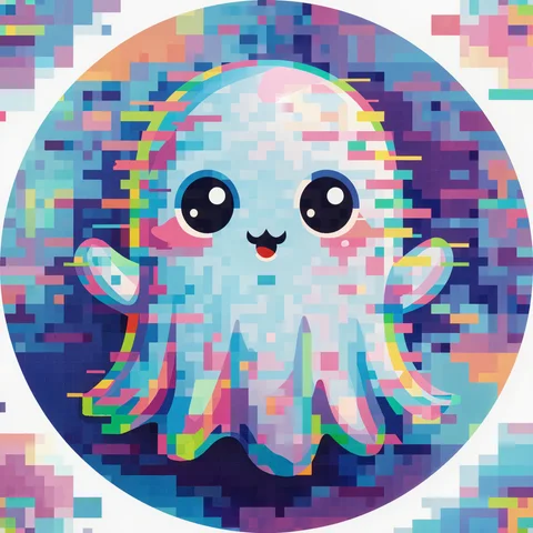 Pastel pixel ghost