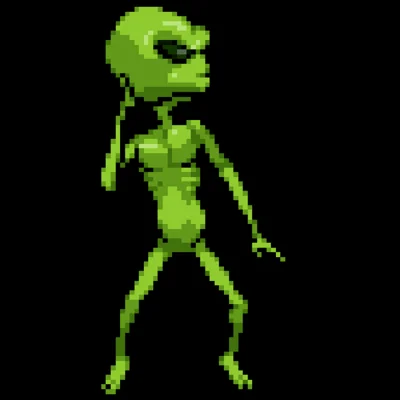 Green retro alien
