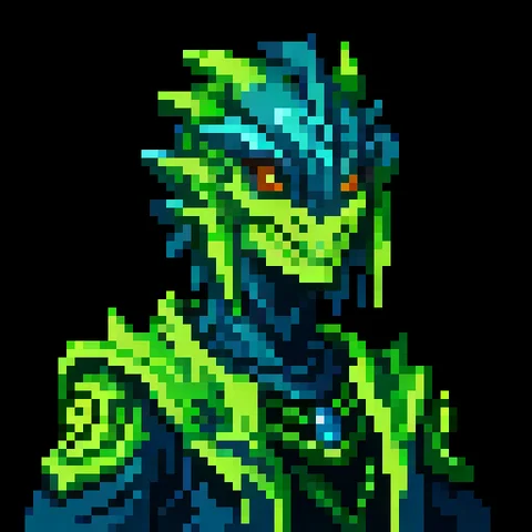 Fantasy pixel character portrait 108