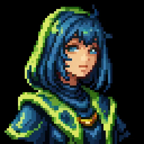 Fantasy pixel character portrait 110