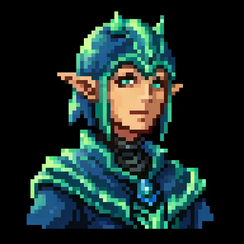 Fantasy pixel character portrait 114