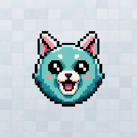 Teal pixel fox mascot