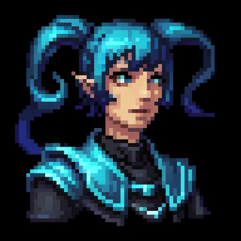 Fantasy pixel character portrait 142