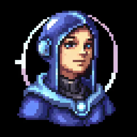 Fantasy pixel character portrait 266