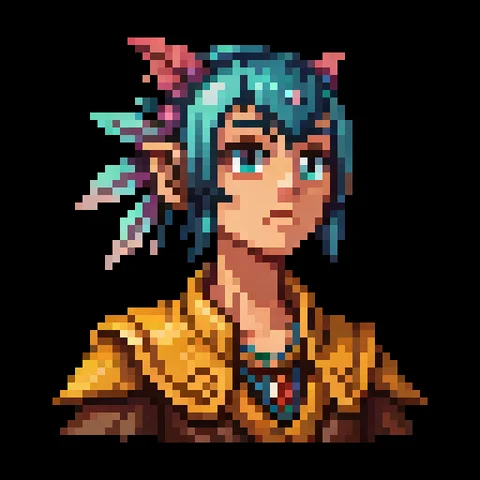 Fantasy pixel character portrait 351