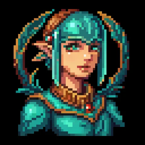 Fantasy pixel character portrait 373