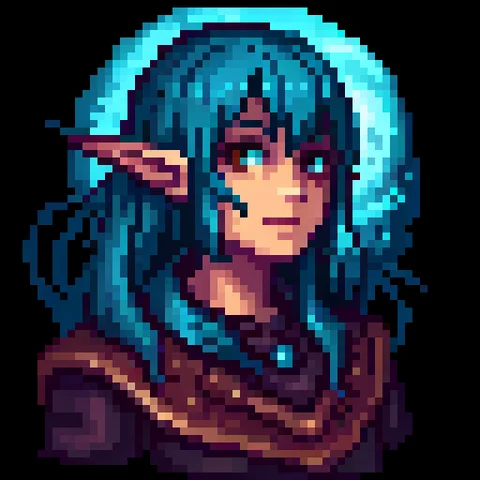 Fantasy pixel character portrait 40