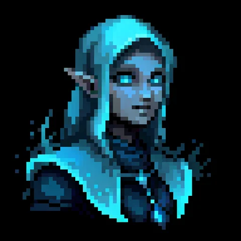 Fantasy pixel character portrait 448