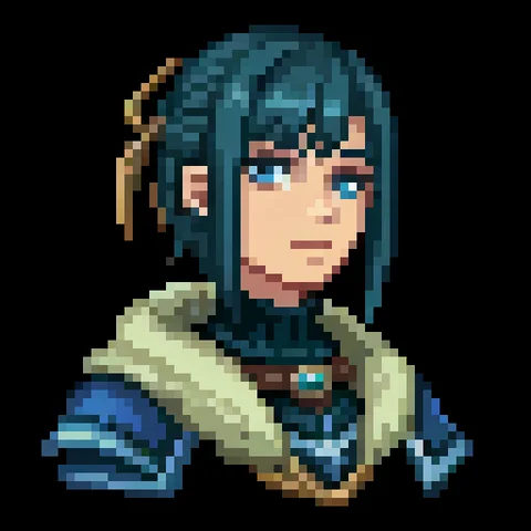 Fantasy pixel character portrait 479