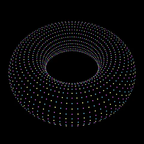 Rainbow dotted torus