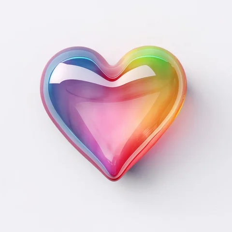 Colorful glossy heart illustration