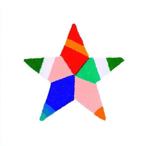 Colorful abstract star illustration with vibrant geometric shapes