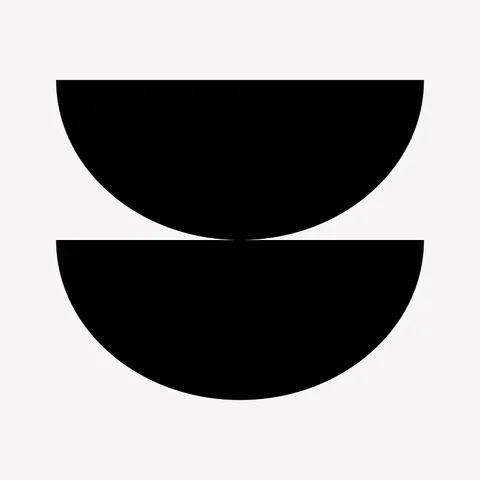 Black semicircles, business logo element clipart vector
