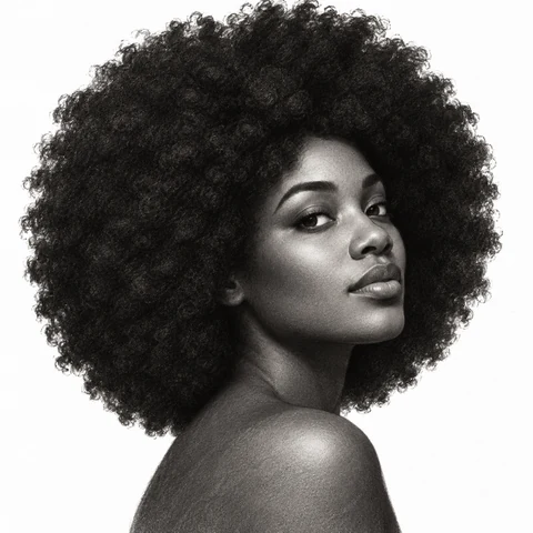 Monochrome Afro Portrait