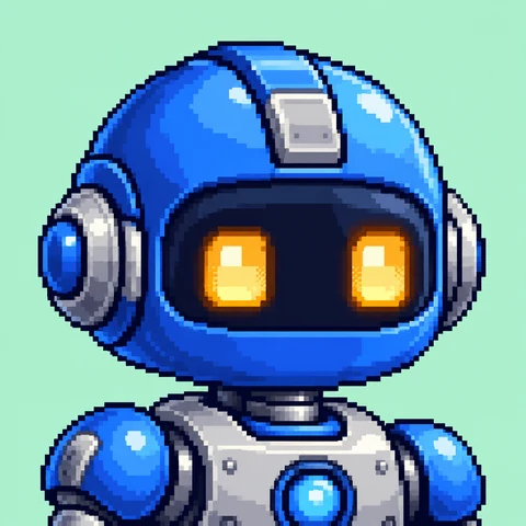 Blue Pixel Robot