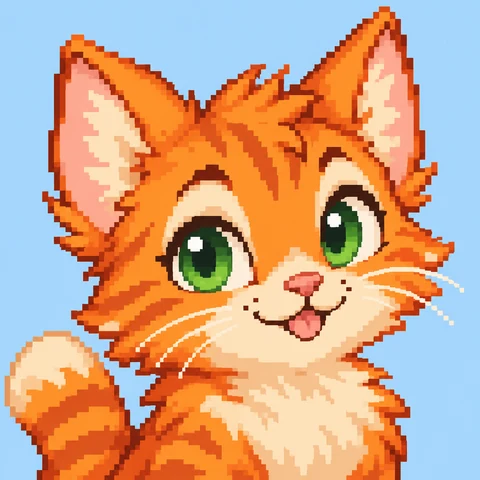 Orange Pixel Kitten